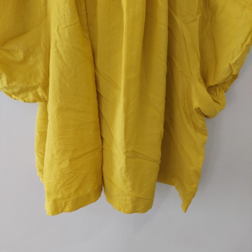 Doen Jane Blouse in Moss Large yellow short sleeve scoop neck billowy oversized - Picture 10 of 10